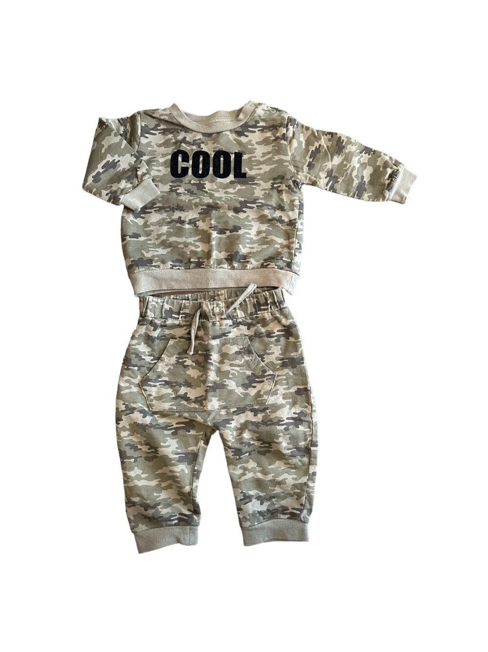 Koala Baby Cotton French Terry Camouflage Print Sweater & Joggers Set COOL